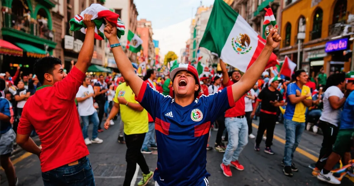 球迷在墨西哥街头庆祝